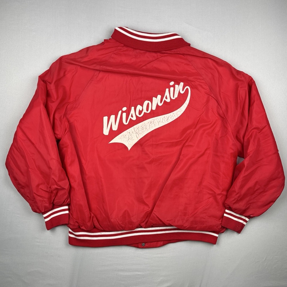 Vintage 70s Wisconsin Badgers Champion College Windbreaker Jacket USA Size L